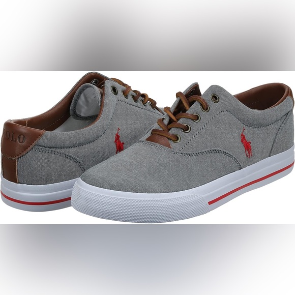 🖤🖤🔥Ralph Lauren Vaughn Men's Keaton Suede-Trim Herringbone Sneaker Size 10D - Picture 1 of 7